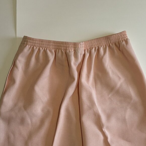 Vtg 2 Pc Sweater Pant Suit Set Peach Short Slv Shirt Top Outfit Dress USA Large - Picture 11 of 13